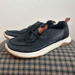 Hey Dude Wally Comfort Slip On Black Leather Loafer Shoes Mens Size 10 M